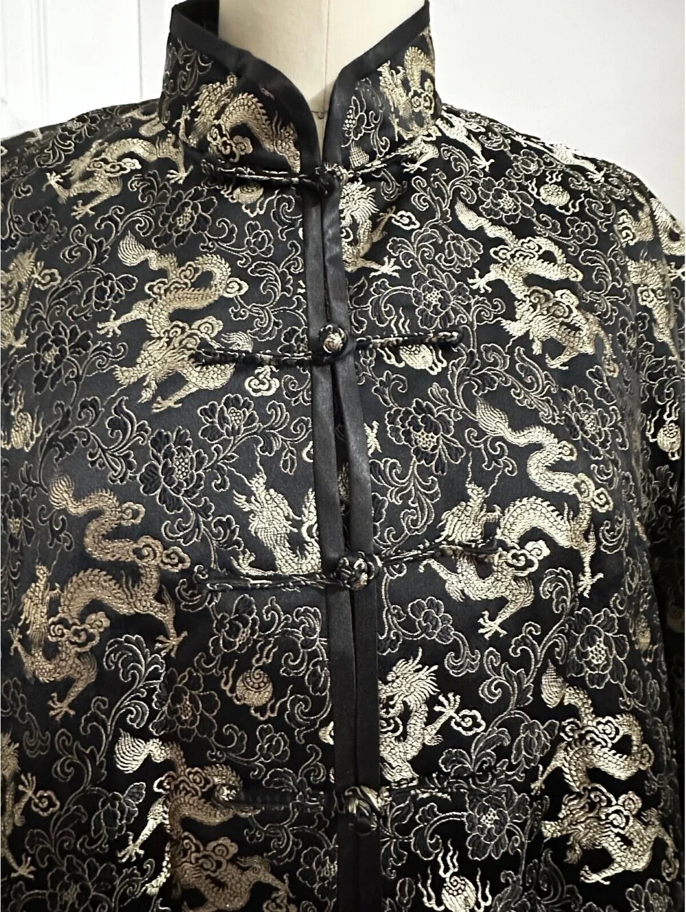 Traditional Black/Gold Chinese Mandarin Brocade Jacket